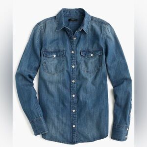 J. Crew Blue Denim Button-Down Shirt